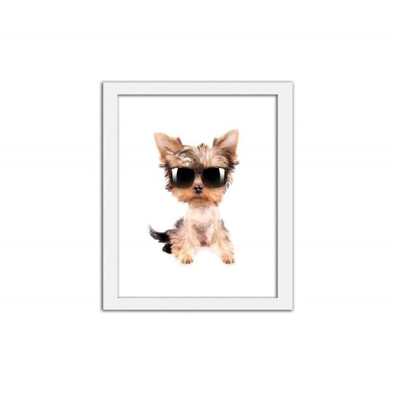 Glezna baltā rāmī - York with glasses on. Home Trends DECO