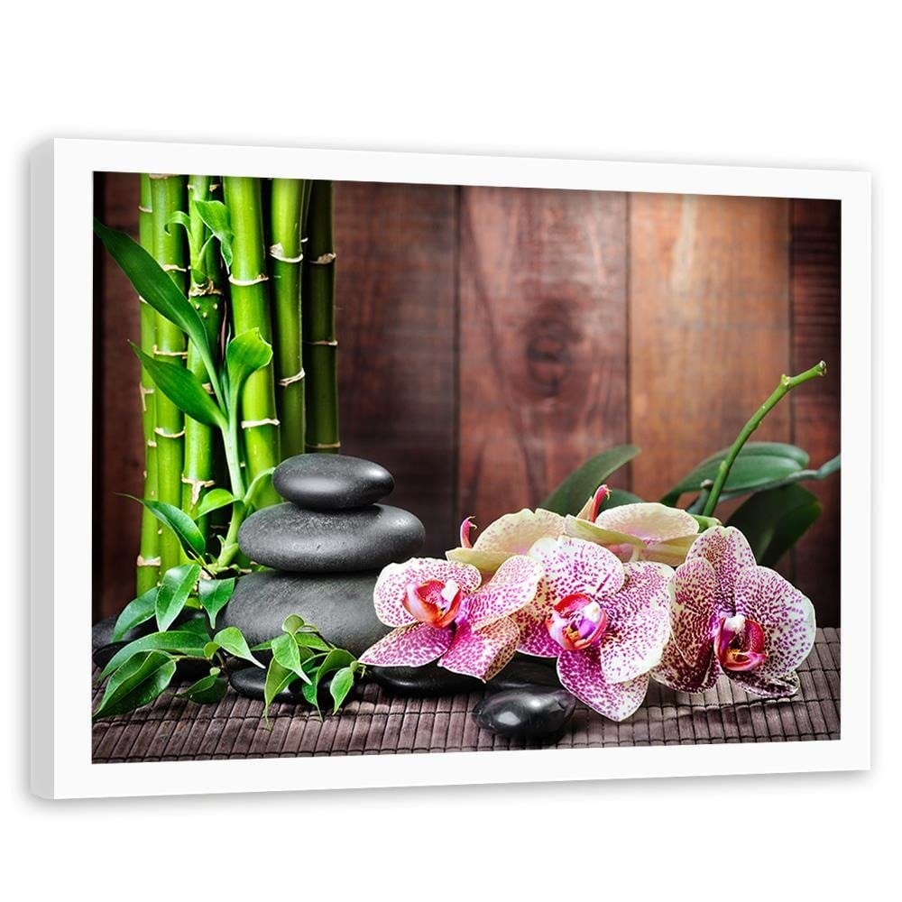 Glezna baltā rāmī - Zen Motif Home Trends DECO