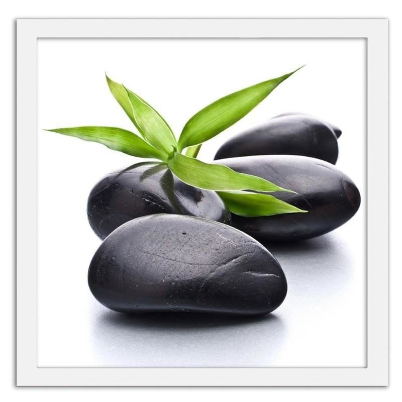 Glezna baltā rāmī - Zen pebbles and leaves Home Trends DECO