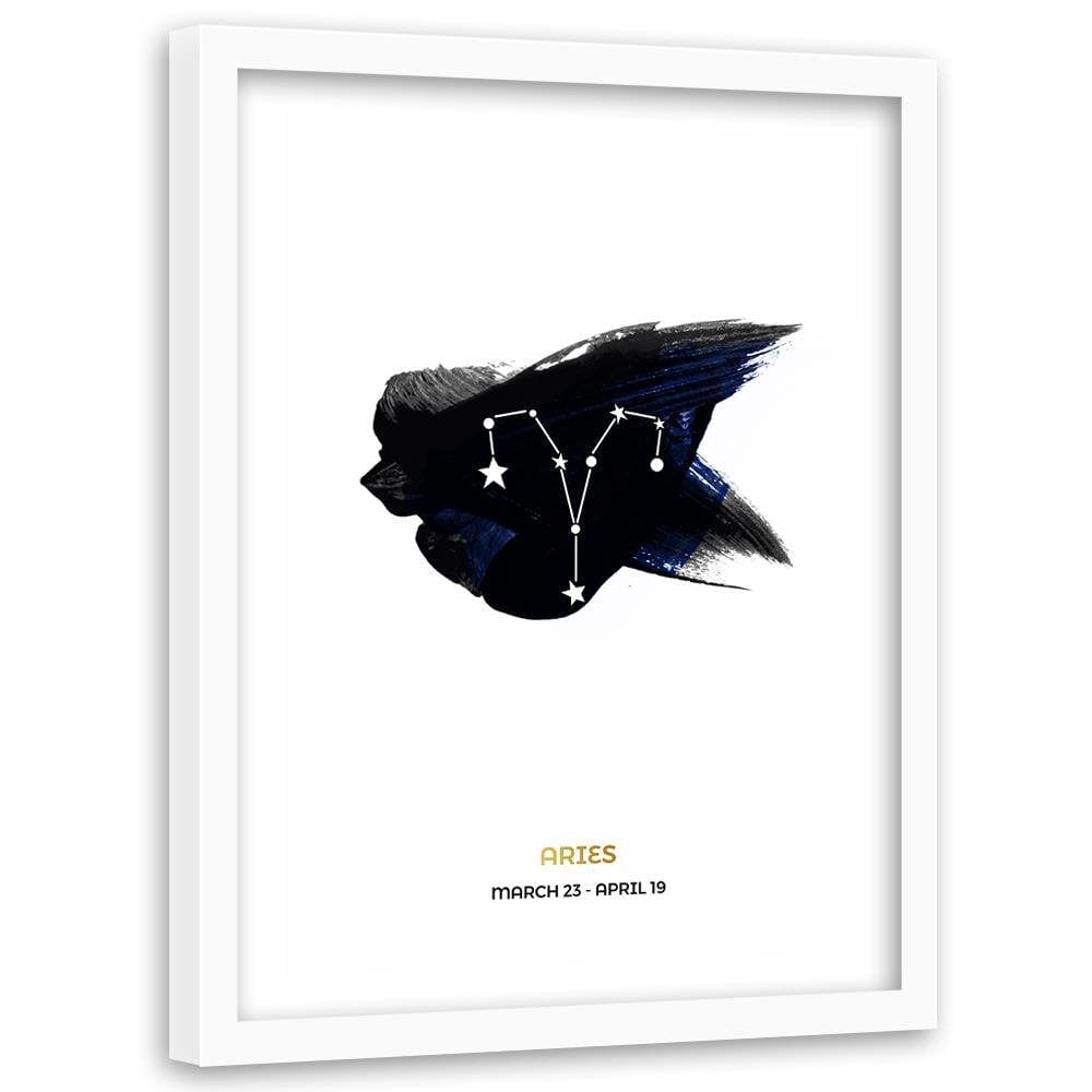 Glezna baltā rāmī - Zodiac Bar Home Trends DECO