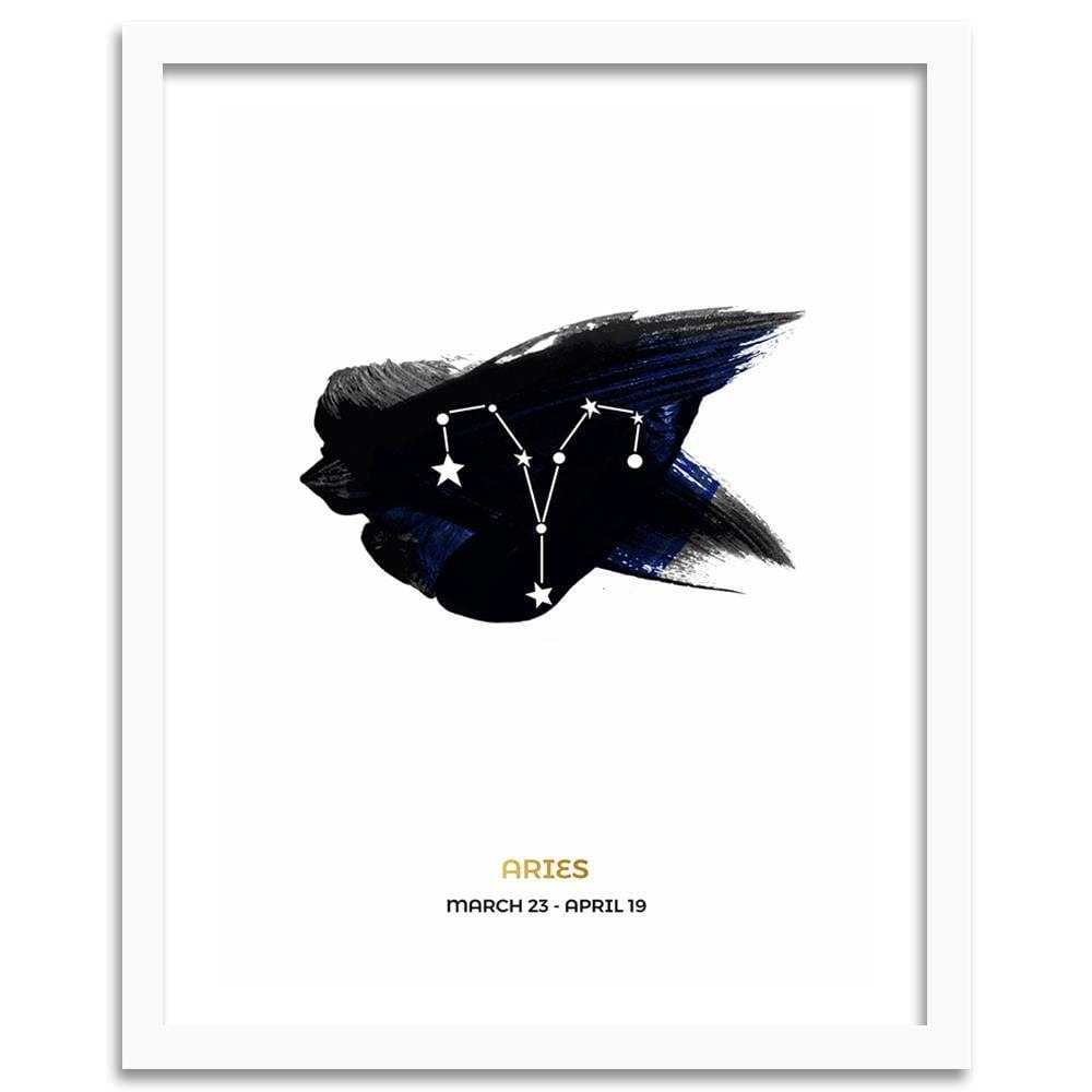 Glezna baltā rāmī - Zodiac Bar Home Trends DECO