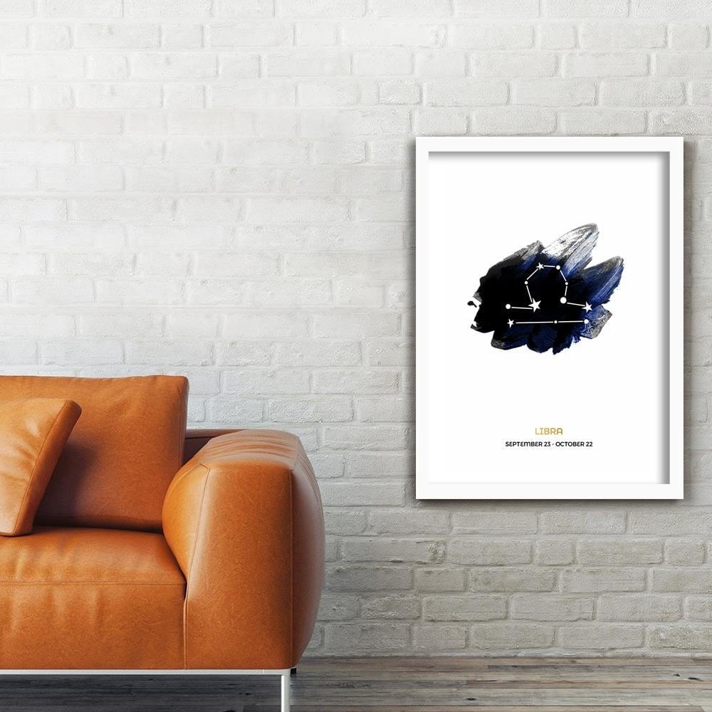 Glezna baltā rāmī - Zodiac Libra Home Trends DECO