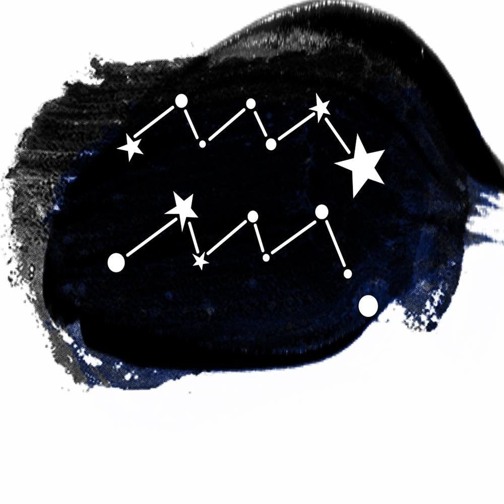 Glezna baltā rāmī - Zodiac Sign Aquarius Home Trends DECO