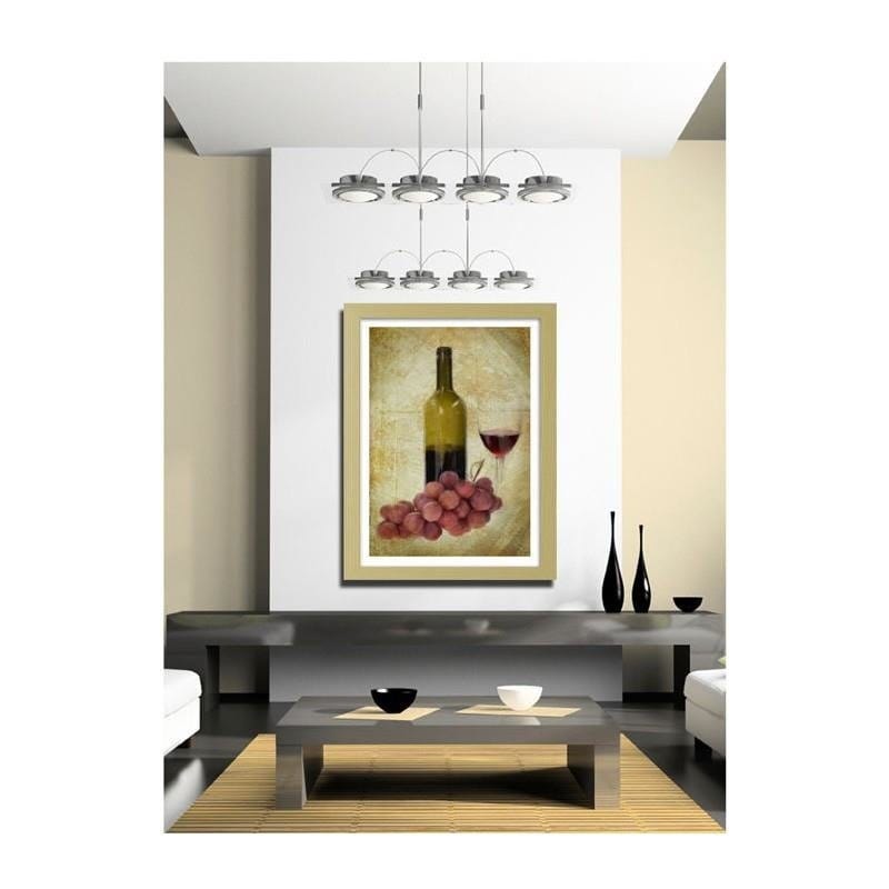 Glezna bēšā rāmī - A bottle of wine and grapes Home Trends DECO