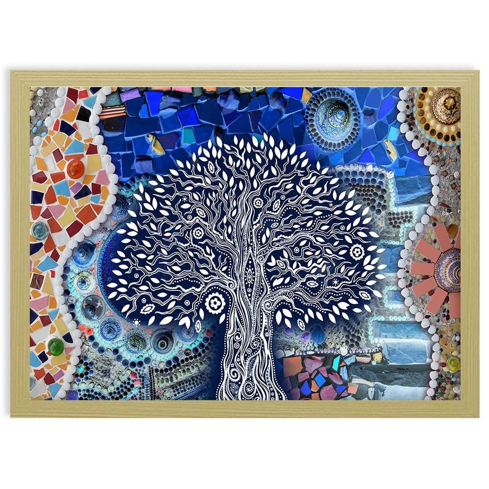 Glezna bēšā rāmī - Abstract Tree Home Trends DECO