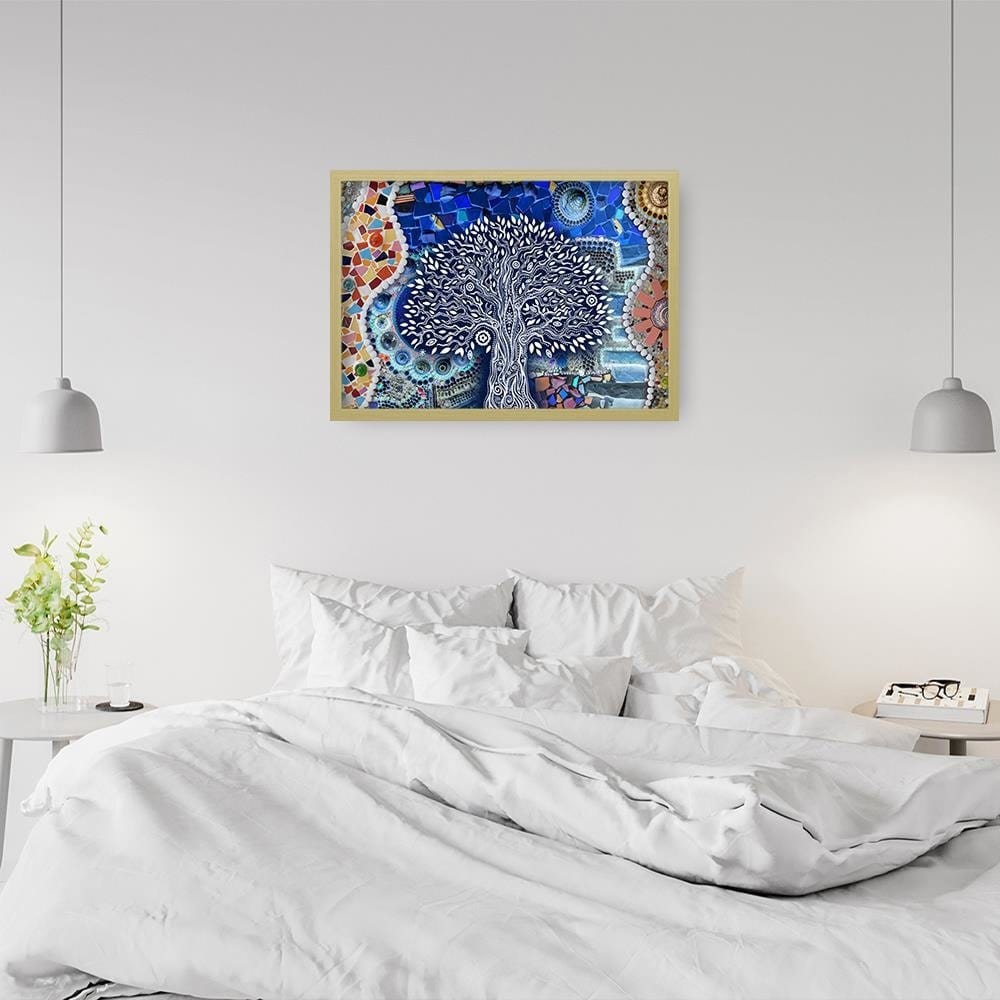 Glezna bēšā rāmī - Abstract Tree Home Trends DECO