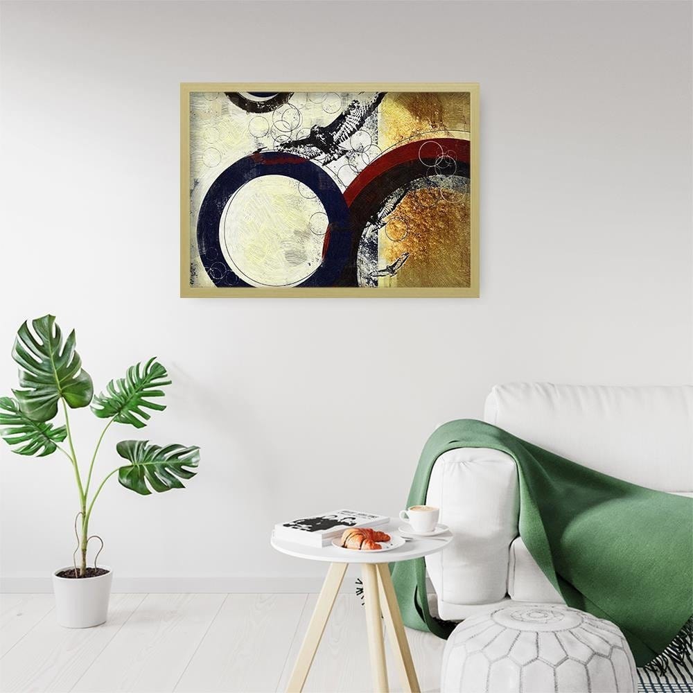 Glezna bēšā rāmī - Abstraction Circles Home Trends DECO