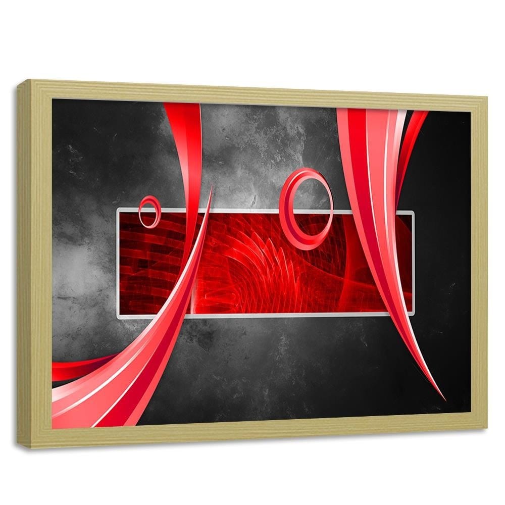 Glezna bēšā rāmī - Abstraction Shapes Home Trends DECO