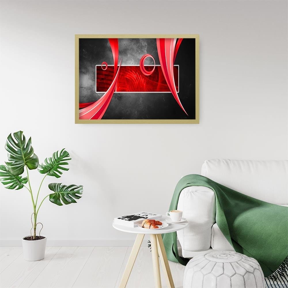 Glezna bēšā rāmī - Abstraction Shapes Home Trends DECO