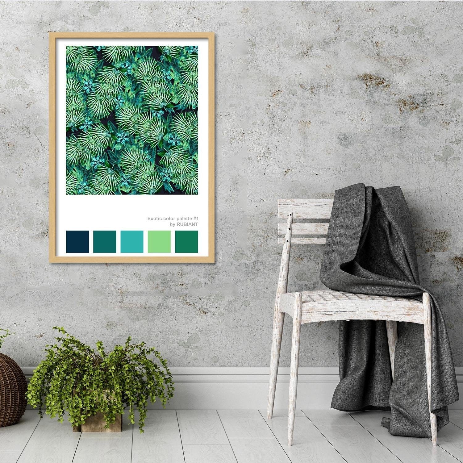 Glezna bēšā rāmī - Acapulco Green Home Trends DECO