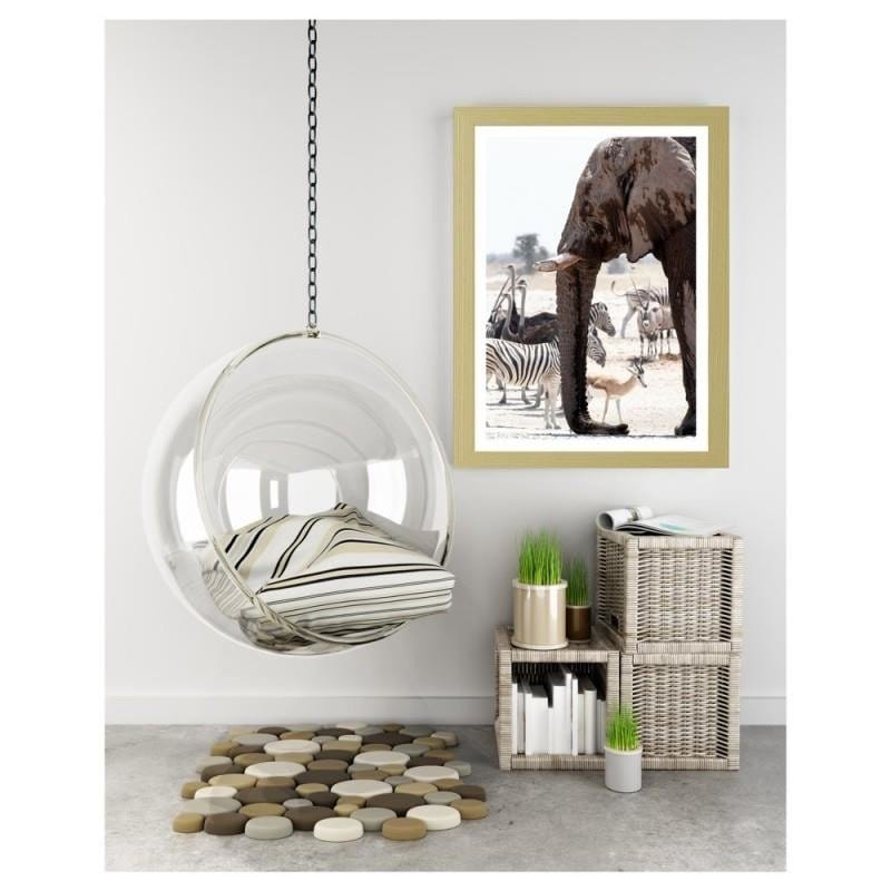 Glezna bēšā rāmī - African elephant Home Trends DECO