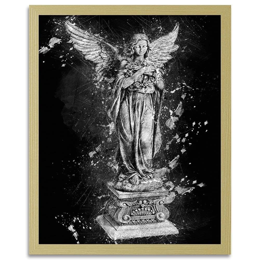 Glezna bēšā rāmī - Angel Statue Home Trends DECO