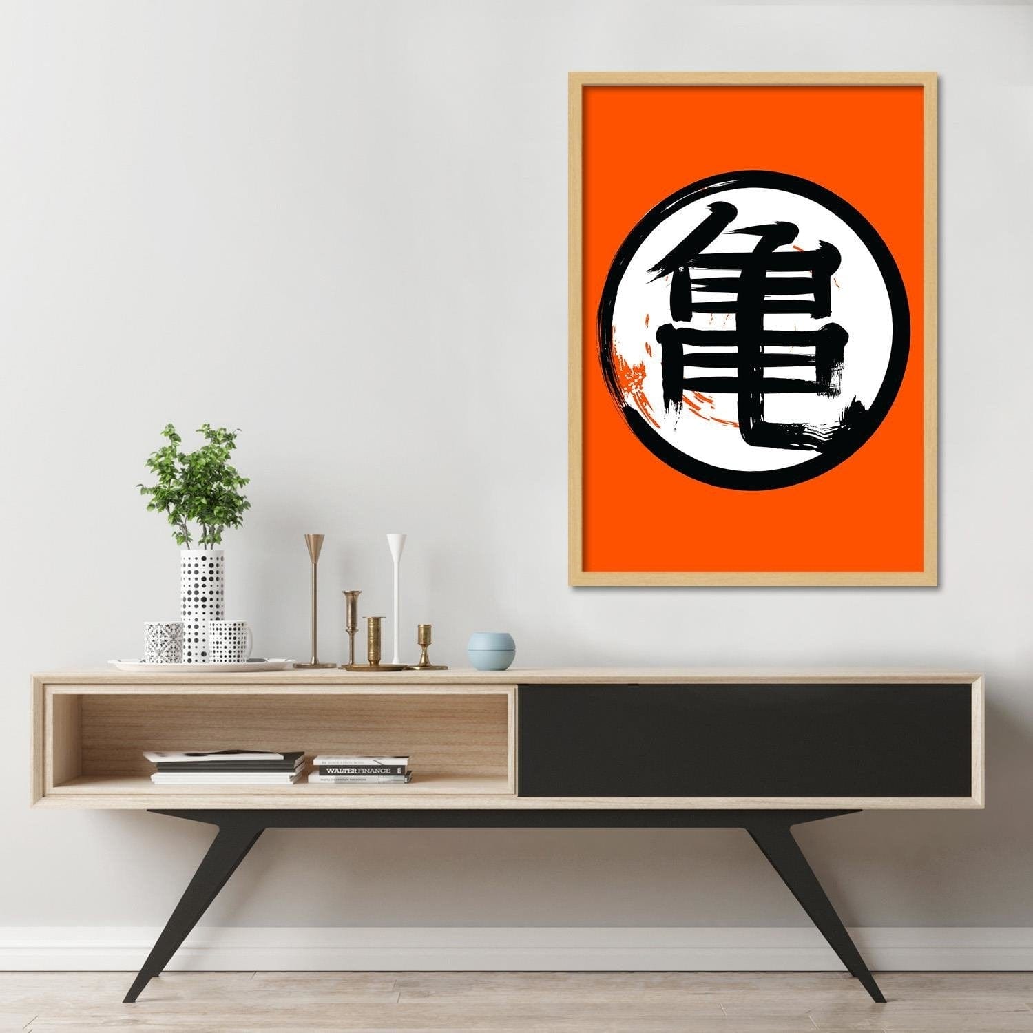 Glezna bēšā rāmī - Anime Morife Orange Home Trends DECO