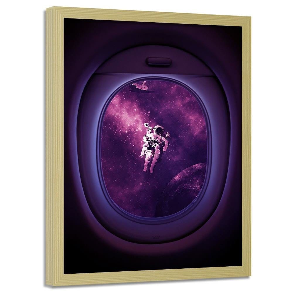 Glezna bēšā rāmī - Artwork Image Astronaut Purple Home Trends DECO