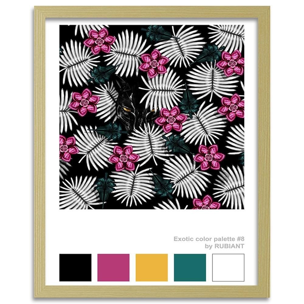 Glezna bēšā rāmī - Artwork Tropical Pink Home Trends DECO