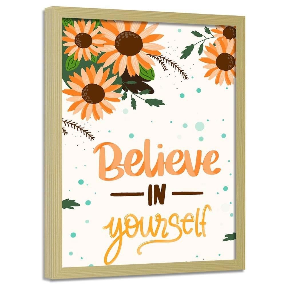Glezna bēšā rāmī - Believe In Yourself Home Trends DECO