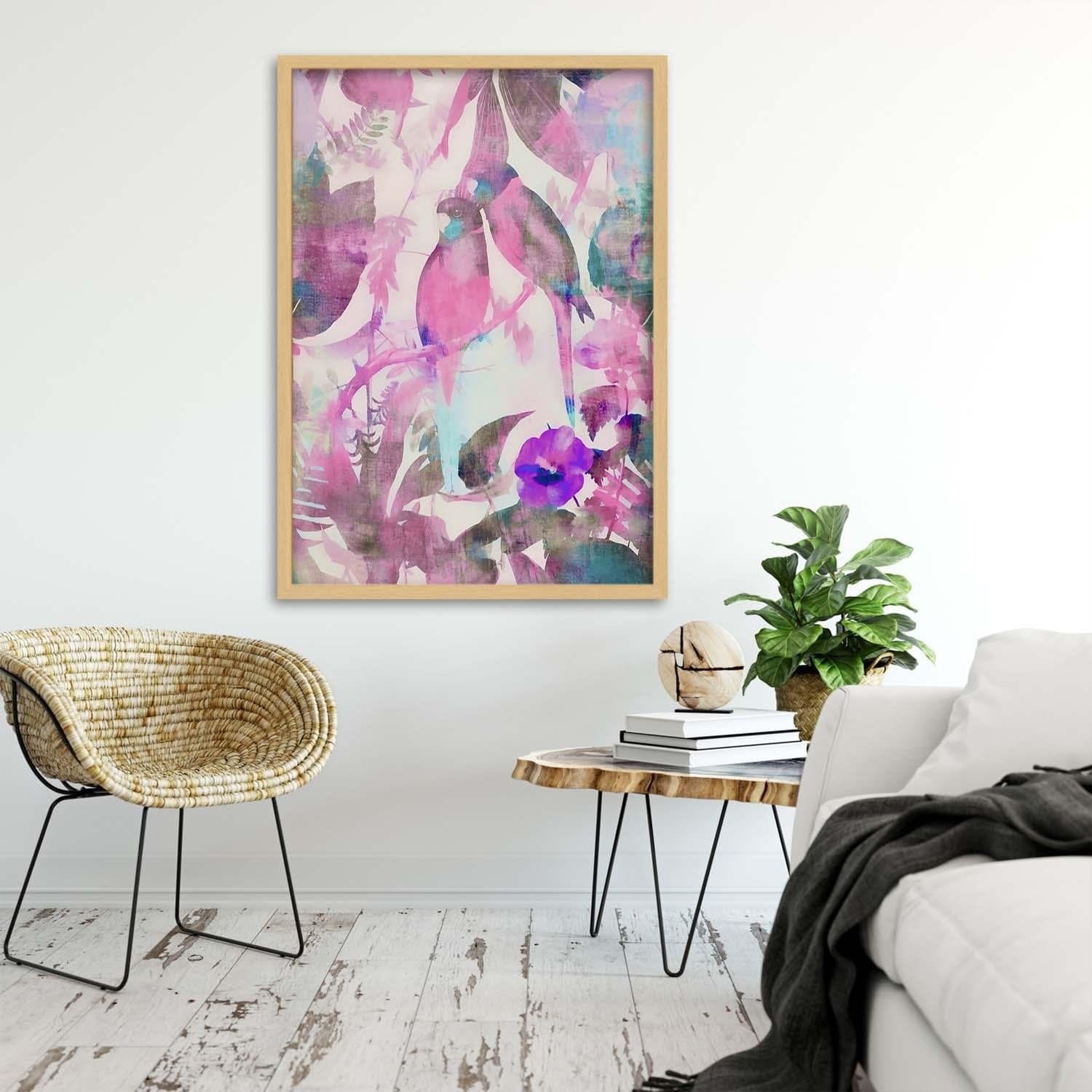 Glezna bēšā rāmī - Bird Courtship Home Trends DECO