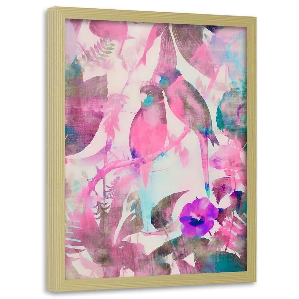 Glezna bēšā rāmī - Bird Courtship Home Trends DECO