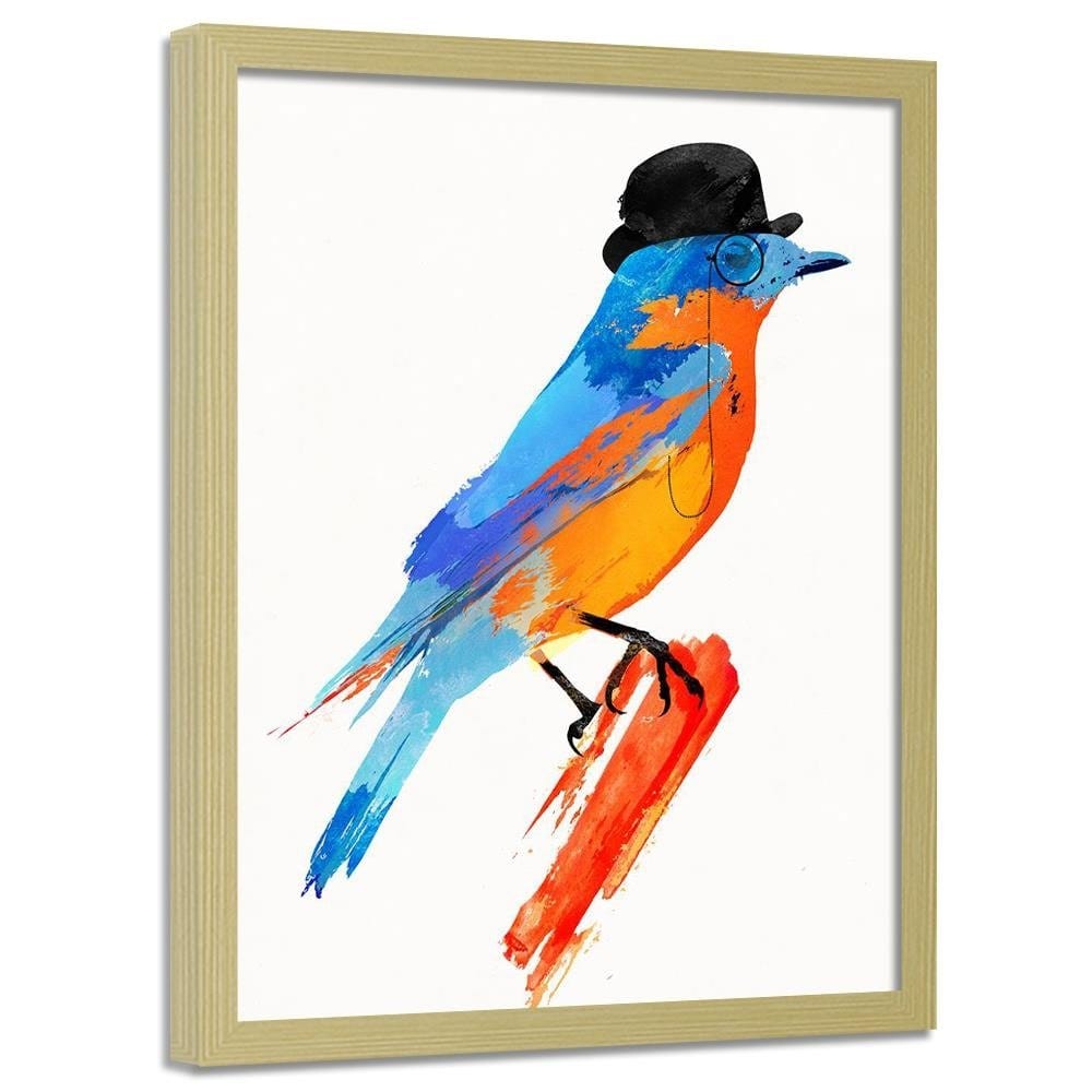 Glezna bēšā rāmī - Bird In A Bowler Hat Home Trends DECO