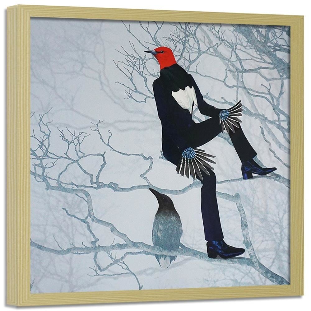 Glezna bēšā rāmī - Bird Man Home Trends DECO