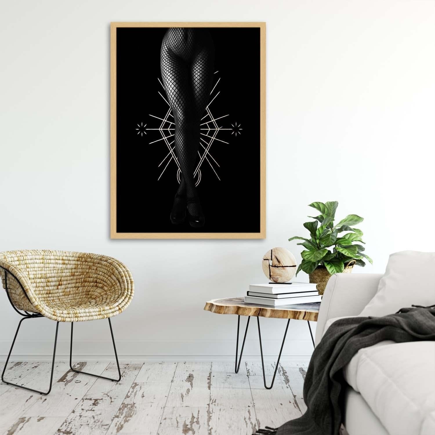 Glezna bēšā rāmī - Black Stockings Home Trends DECO
