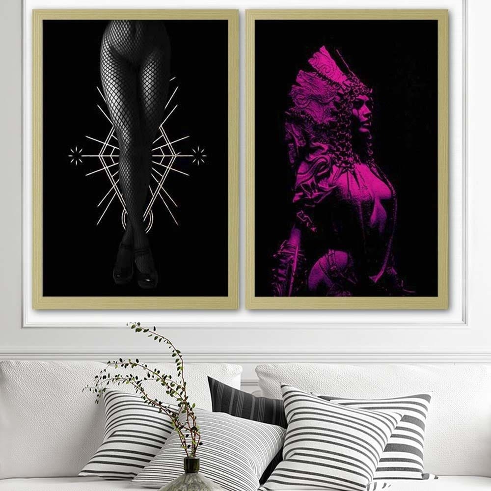 Glezna bēšā rāmī - Black Stockings Home Trends DECO