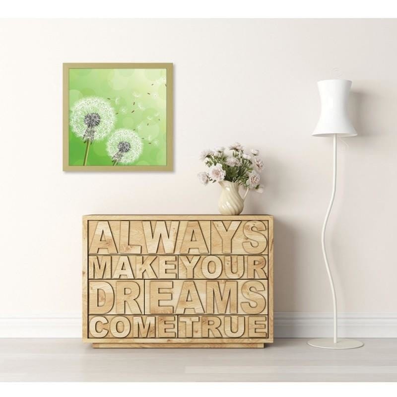 Glezna bēšā rāmī - Blower on green background Home Trends DECO