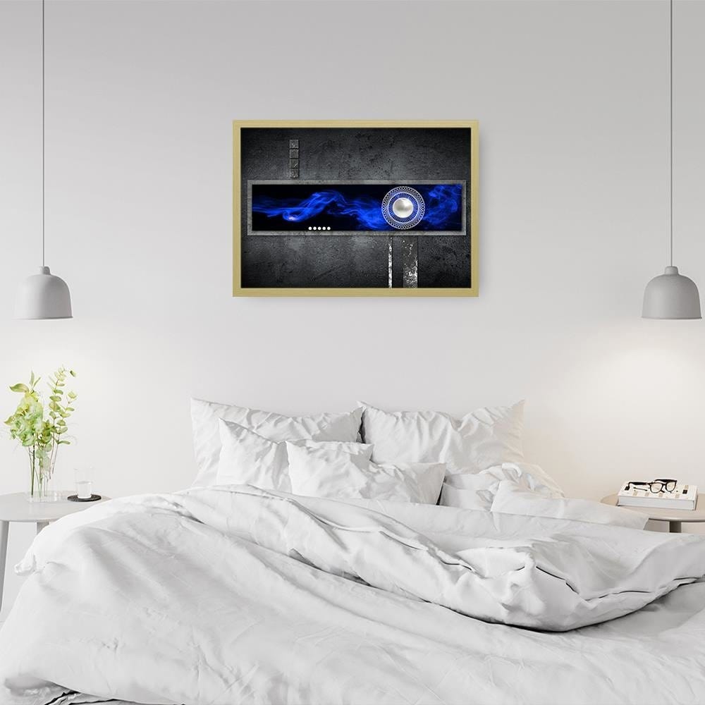 Glezna bēšā rāmī - Blue Abstraction Home Trends DECO