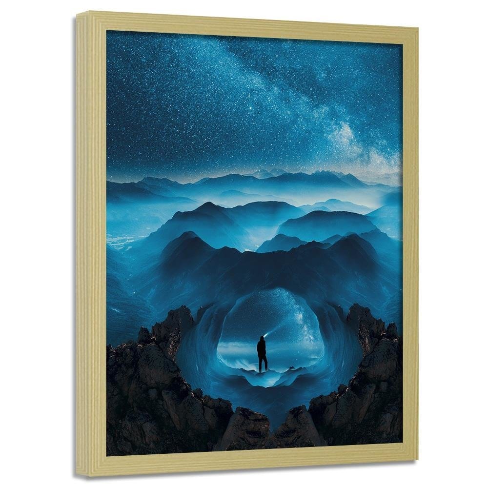 Glezna bēšā rāmī - Blue Rocks And Man Home Trends DECO