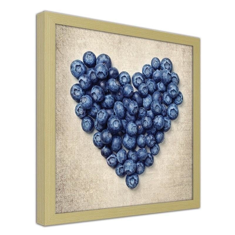 Glezna bēšā rāmī - Blueberry heart Home Trends DECO