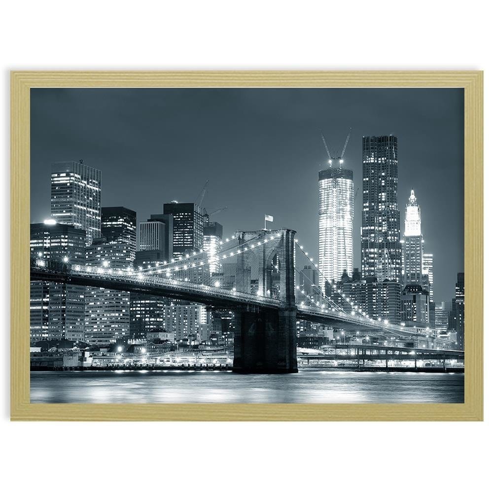 Glezna bēšā rāmī - Bridge And The City Home Trends DECO