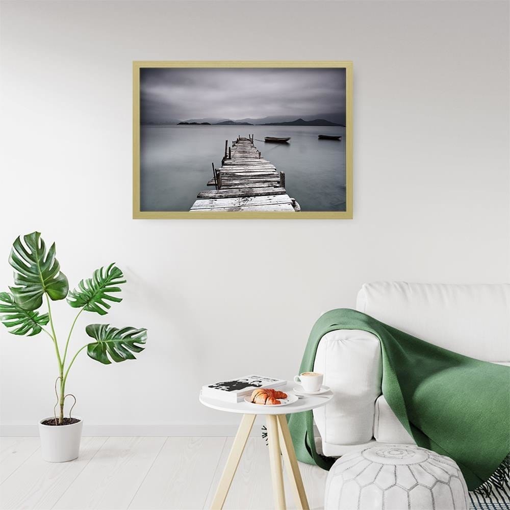 Glezna bēšā rāmī - Broken Bridge Home Trends DECO