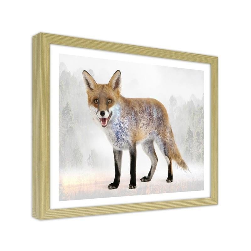 Glezna bēšā rāmī - Brown fox Home Trends DECO