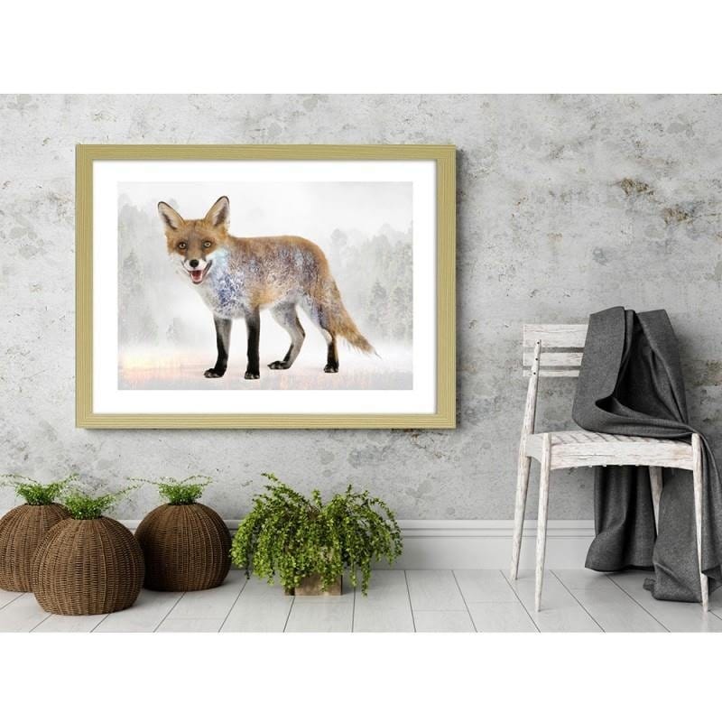 Glezna bēšā rāmī - Brown fox Home Trends DECO