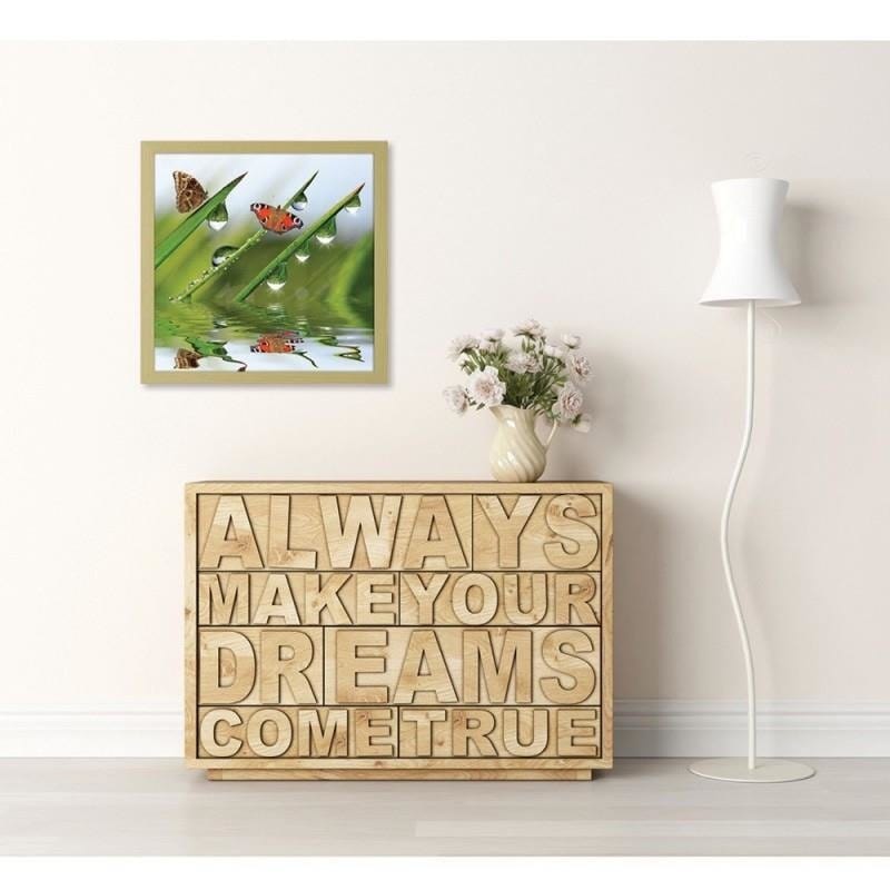 Glezna bēšā rāmī - Butterflies on the peeled grass Home Trends DECO