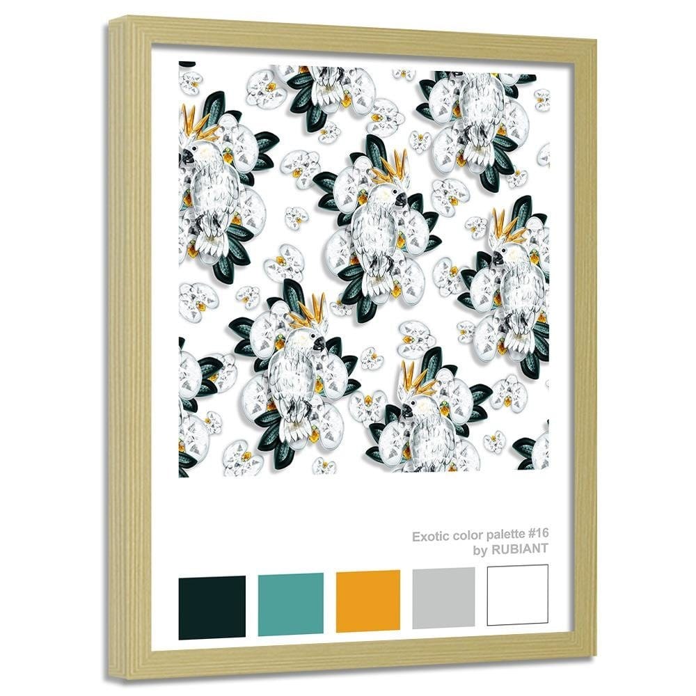 Glezna bēšā rāmī - Cacatoes White Home Trends DECO