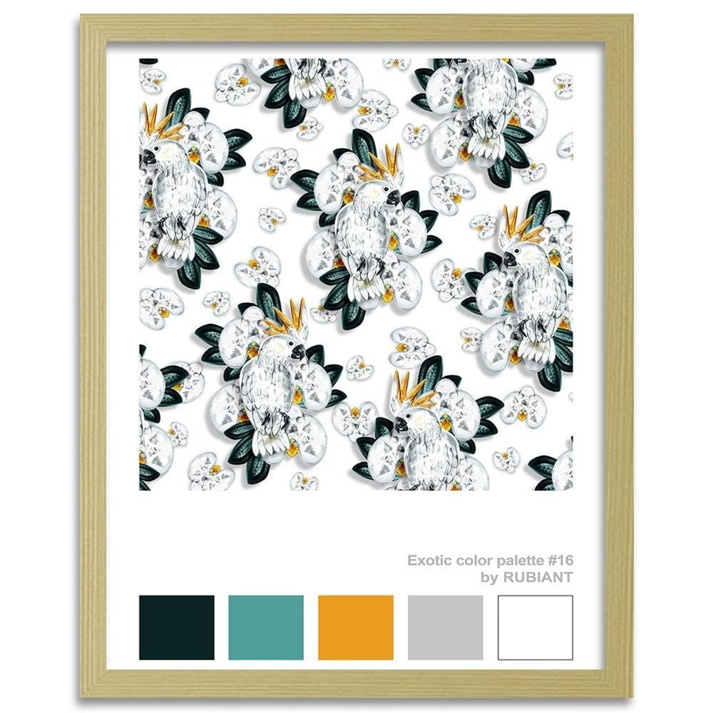 Glezna bēšā rāmī - Cacatoes White Home Trends DECO