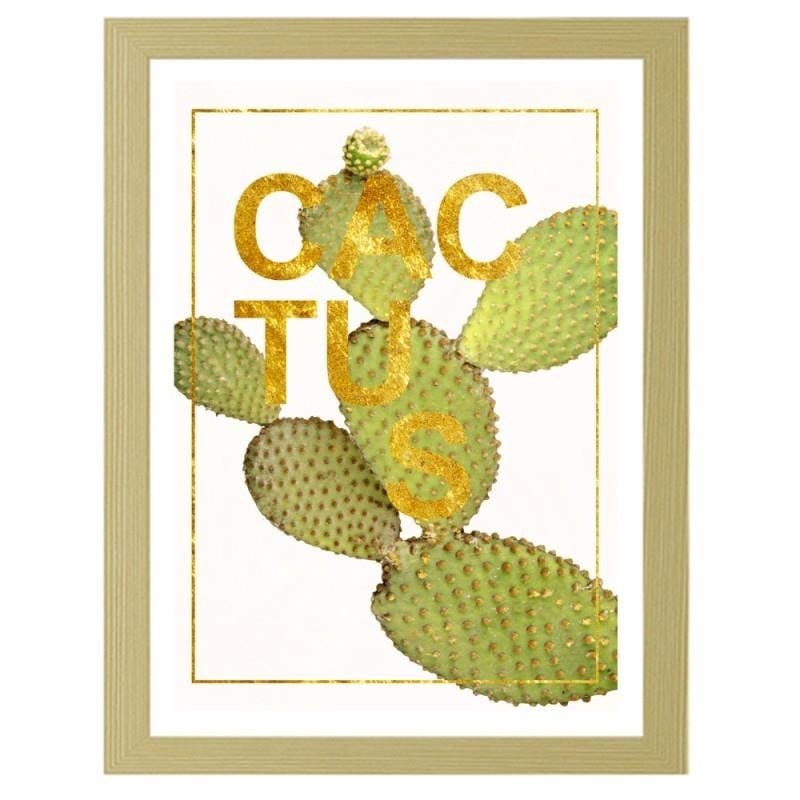 Glezna bēšā rāmī - Cactus 3 Home Trends DECO