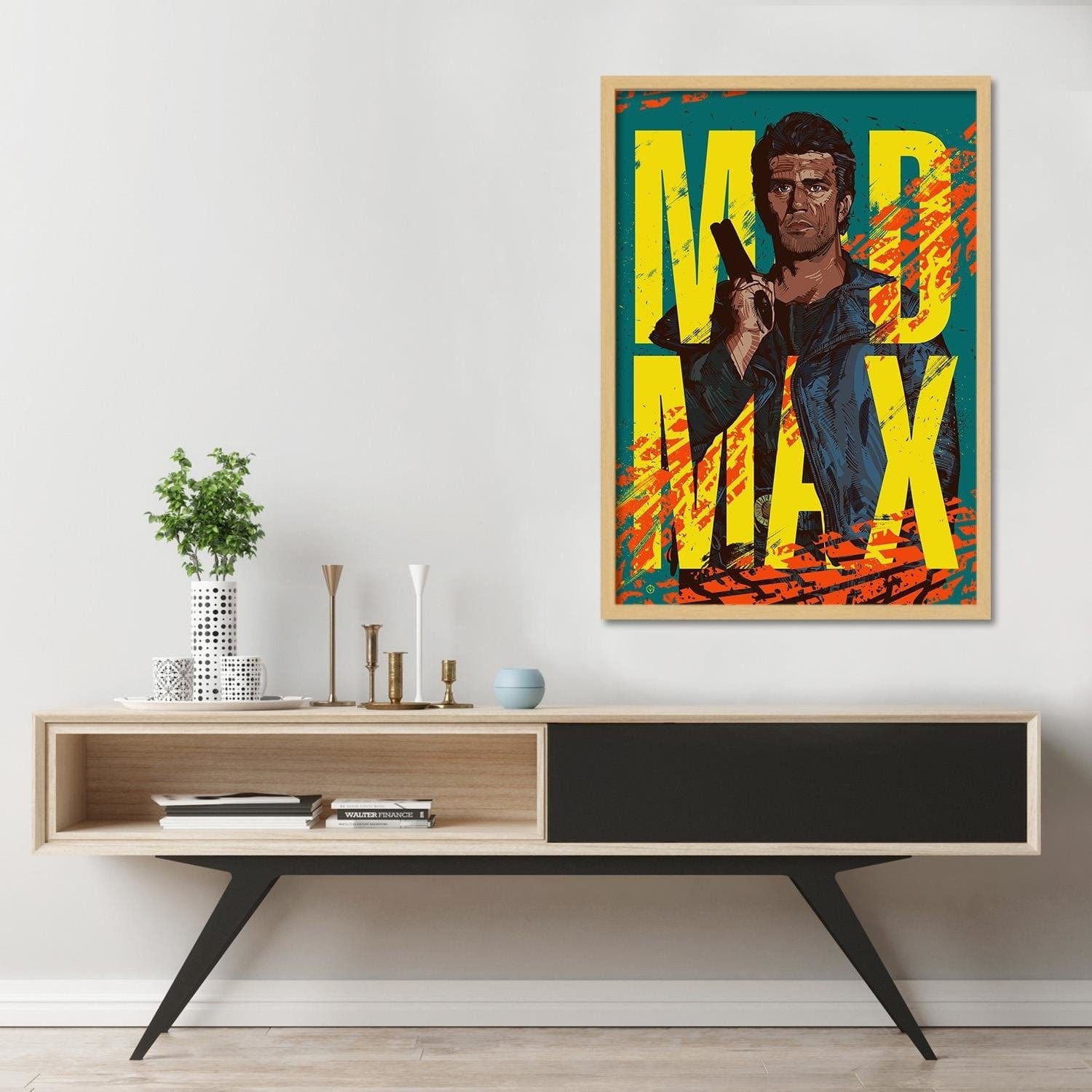 Glezna bēšā rāmī - Cartoon Art Yellow Home Trends DECO