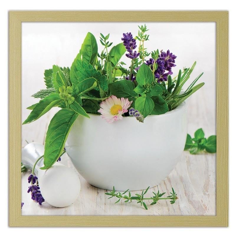 Glezna bēšā rāmī - Ceramic mortar with herbs Home Trends DECO