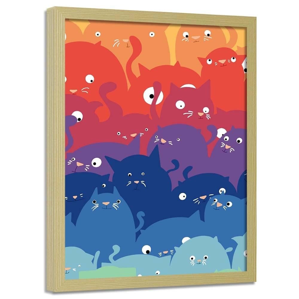 Glezna bēšā rāmī - Colored Cats Home Trends DECO