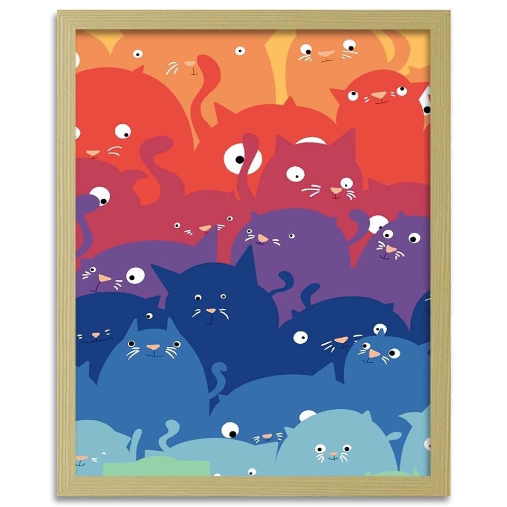 Glezna bēšā rāmī - Colored Cats Home Trends DECO