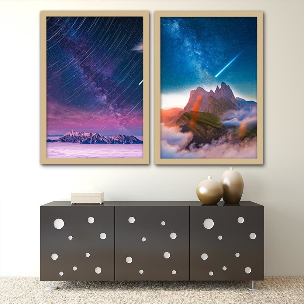 Glezna bēšā rāmī - Comet Over The Mountains Home Trends DECO
