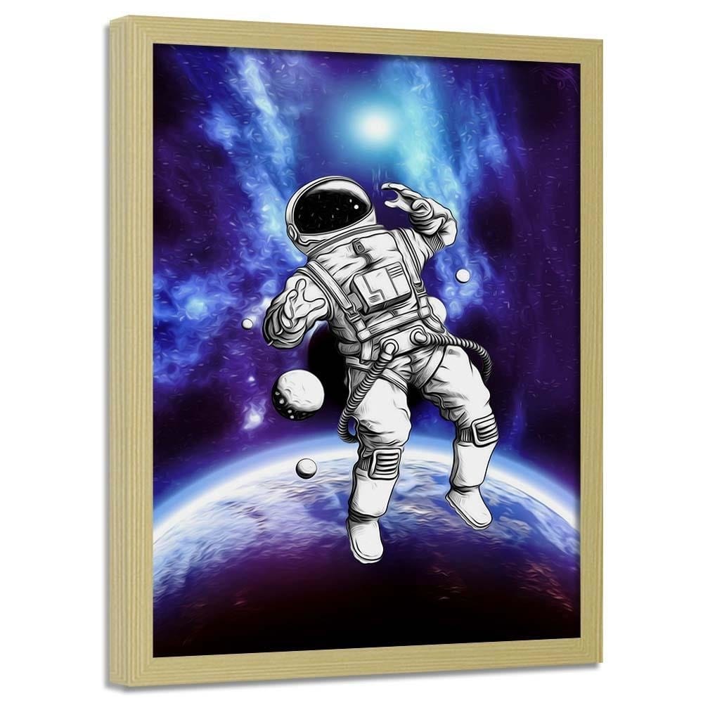 Glezna bēšā rāmī - Cosmonaut In The Space Home Trends DECO
