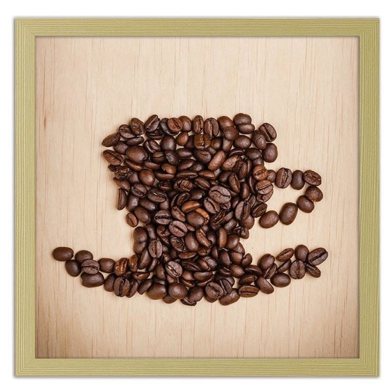 Glezna bēšā rāmī - Cup of coffee beans Home Trends DECO