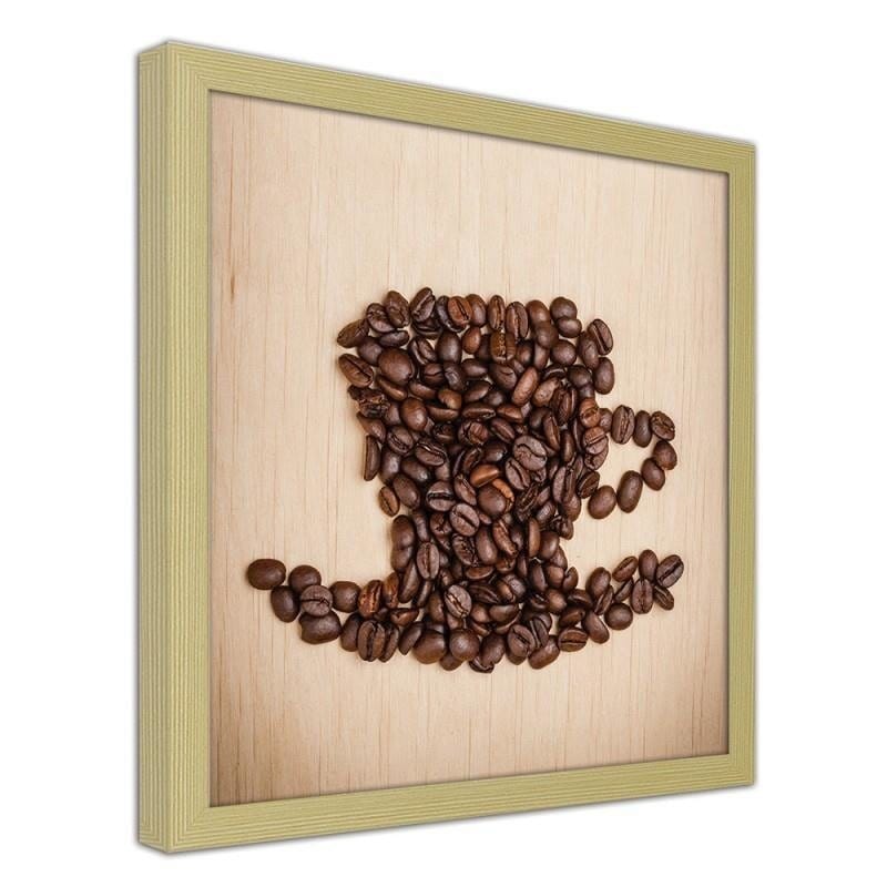 Glezna bēšā rāmī - Cup of coffee beans Home Trends DECO