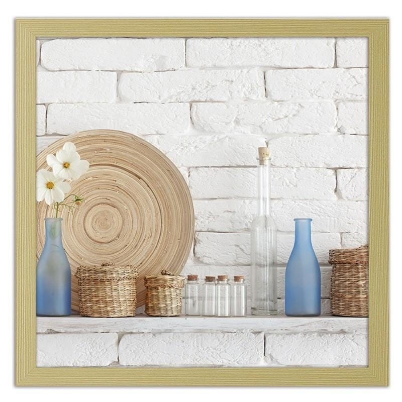 Glezna bēšā rāmī - Decorative shelf on a white wall Home Trends DECO
