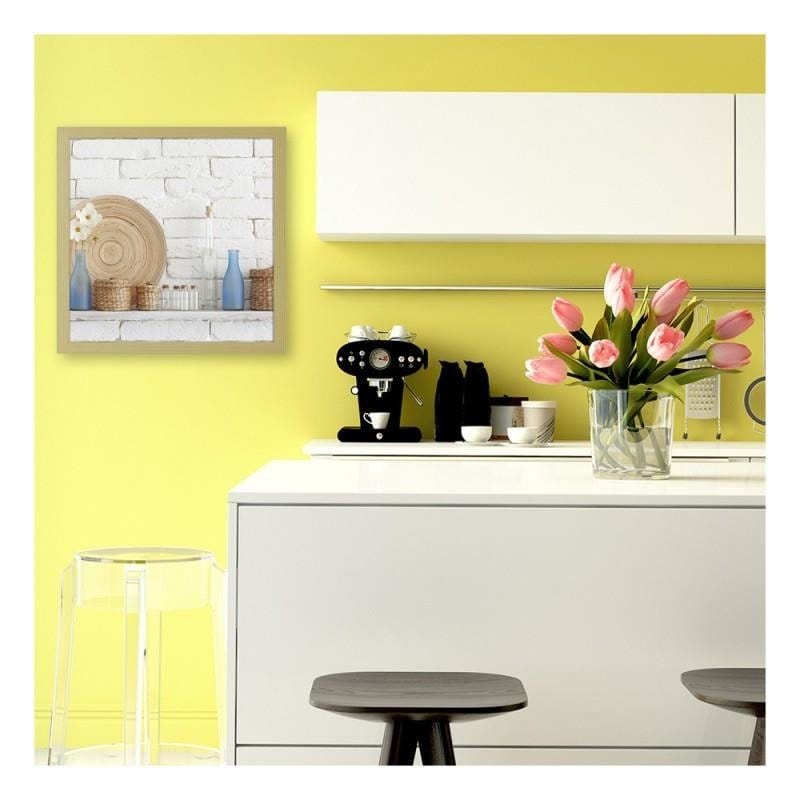 Glezna bēšā rāmī - Decorative shelf on a white wall Home Trends DECO