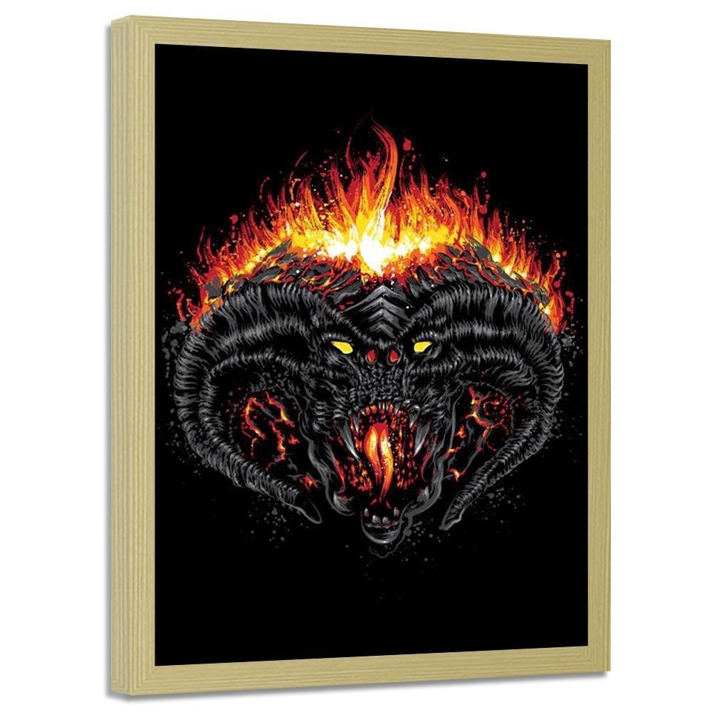 Glezna bēšā rāmī - Demon Of Morgoth Black Home Trends DECO
