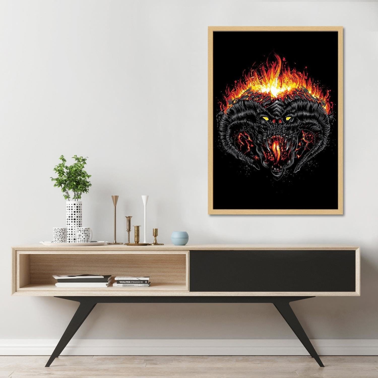 Glezna bēšā rāmī - Demon Of Morgoth Black Home Trends DECO